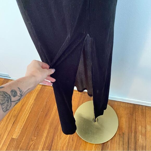 Free People Black Ribbed Velvet Maxi Dress Size XS Tagged - Picture 5 of 16